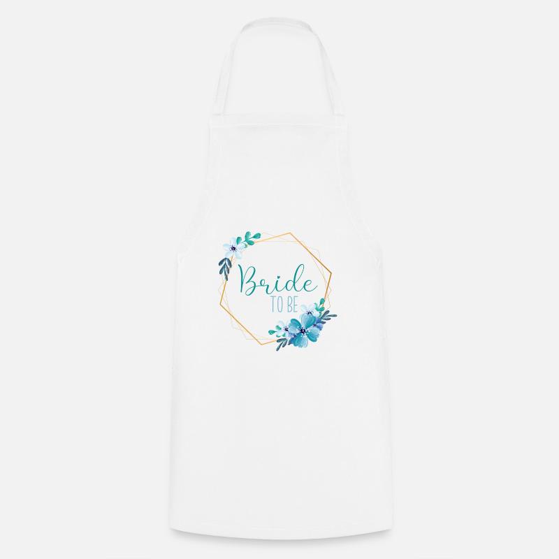 Fleurs bleues - Future mariée - 13 - Tablier de cuisine - blanc