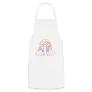 Watercolor Rainbow Clouds - Kochschürze - Weiß - Vorne - AI Model Male 185 dark (185cm)