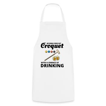 Croquet Players Drinking Drink Funny - Cooking Apron - white - Front - AI Model Male 185 dark (185cm)