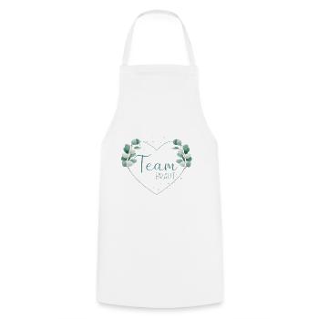 Eucalyptus Heart - Team Bride - Cooking Apron - white - Front - AI Model Male 185 dark (185cm)