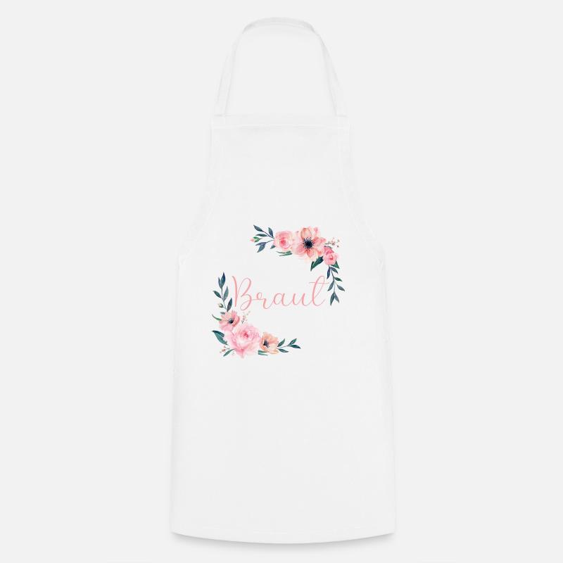 Rose Frame - Bride - Cooking Apron - white