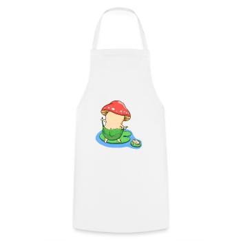 Bath Mushroom - Cooking Apron - white - Front - AI Model Male 185 dark (185cm)