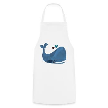 Blue Whale Bliss - Kochschürze - Weiß - Vorne - AI Model Male 185 dark (185cm)