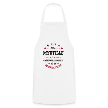MYRTILLE PARFAITE - NOM MYRTILLE - Tablier de cuisine - blanc - Devant - AI Model Male 185 dark (185cm)