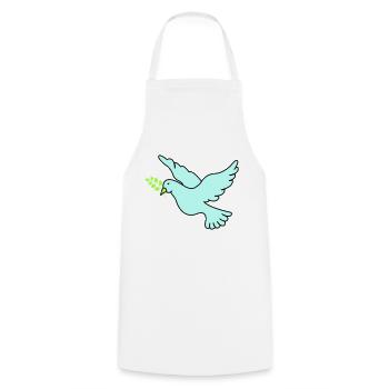 Dove of Peace - Cooking Apron - white - Front - AI Model Male 185 dark (185cm)