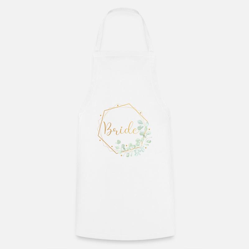 Eukalyptus Herz Mint - Bride - Kochschürze - Weiß