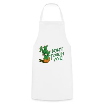Lustiger Kaktus Gärtner Spruch Don`t touch me - Kochschürze - Weiß - Vorne - AI Model Male 185 dark (185cm)