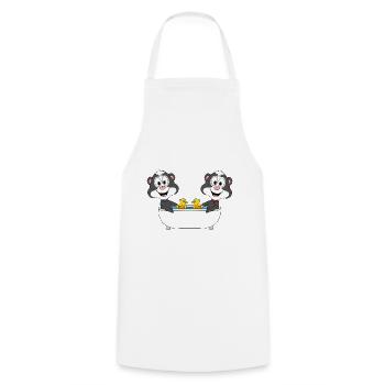 STINKTIERE - BADEWANNE - TIERE - KINDER - BABY - Kochschürze - Weiß - Vorne - AI Model Male 185 dark (185cm)