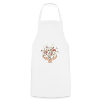 Mains de fleurs - Tablier de cuisine - blanc - Devant - AI Model Male 185 dark (185cm)