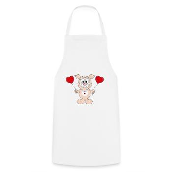 LUFTBALLONS - LIEBE - LAMA - ALPAKA - TIERISCH - Kochschürze - Weiß - Vorne - AI Model Male 185 dark (185cm)
