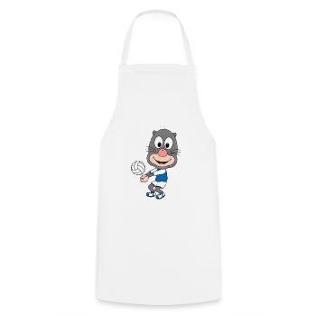 MAULWURF - VOLLEYBALL - SPORT - TIER - BABY - Kochschürze - Weiß - Vorne - AI Model Male 185 dark (185cm)