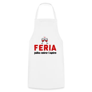 Feria humour faites entrer l'apéro - Tablier de cuisine - blanc - Devant - AI Model Male 185 dark (185cm)