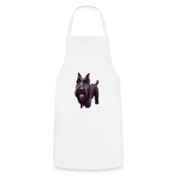 Mittelschnauze Standard Schnauzer Hund Illustration - Kochschürze - Weiß - Vorne - AI Model Male 185 dark (185cm)