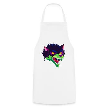 A Beautiful and Creepy Wolf Cartoon Design - Cooking Apron - white - Front - AI Model Male 185 dark (185cm)
