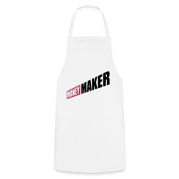 Entrepreneur Money Maker Logo - Cooking Apron - white - Front - AI Model Male 185 dark (185cm)