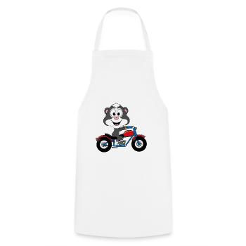 STINKTIER - MOTORRAD - BIKER - TIER - TIERISCH - Kochschürze - Weiß - Vorne - AI Model Male 185 dark (185cm)