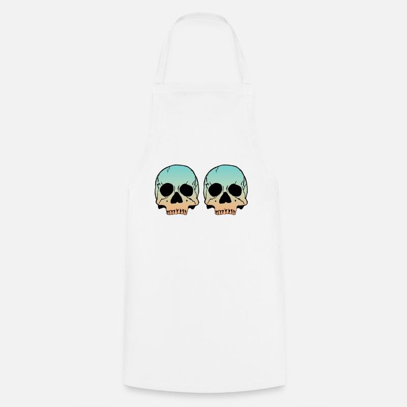 2 Skulls - Kochschürze - Weiß