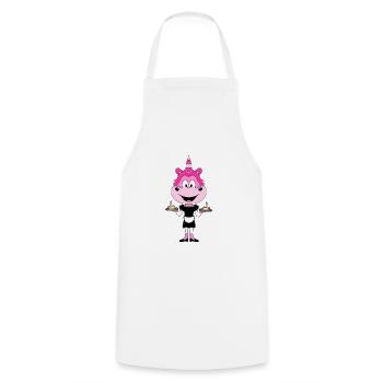 EINHORN - KELLNERIN - GASTRONOMIE - KAFFEE - TEE - Kochschürze - Weiß - Vorne - AI Model Male 185 dark (185cm)