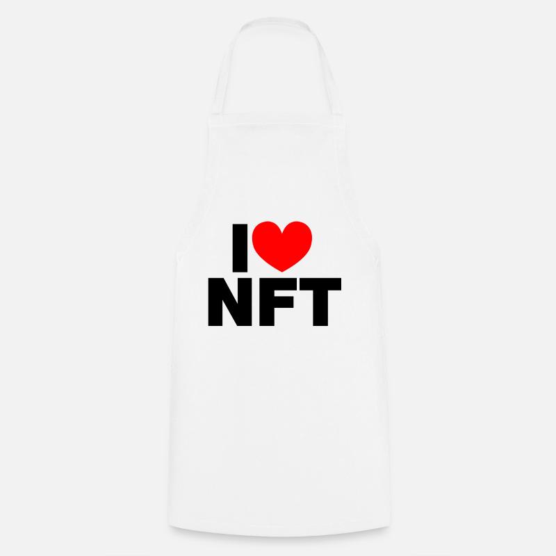 I love NFT (black) - Cooking Apron - white