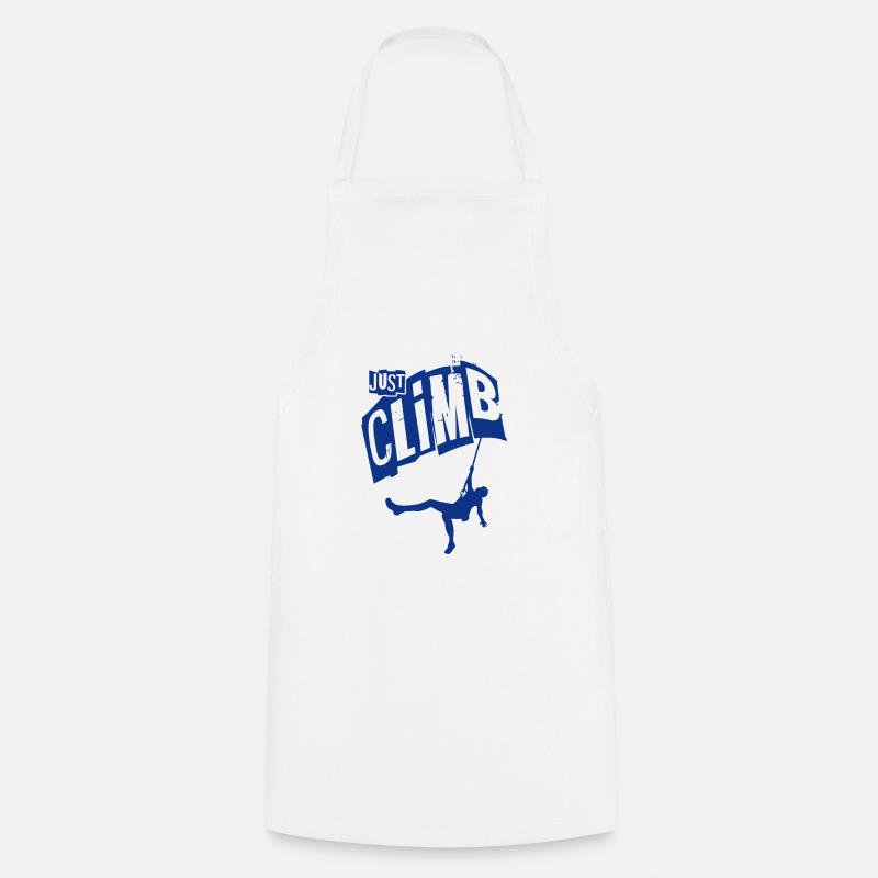 Just climb - gift for climbers - Cooking Apron - white