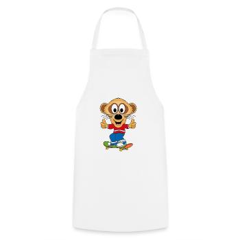 SKATEBOARD - ERDMÄNNCHEN - SPORT - KIND - BABY - Kochschürze - Weiß - Vorne - AI Model Male 185 dark (185cm)