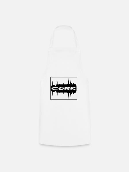 Cork Irland Skyline Silhouette Reisesouvenir - Kochschürze - Weiß