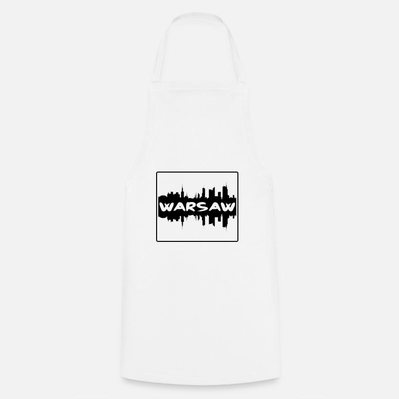Varsovie Pologne Skyline Silhouette Souvenir de voyage - Tablier de cuisine - blanc