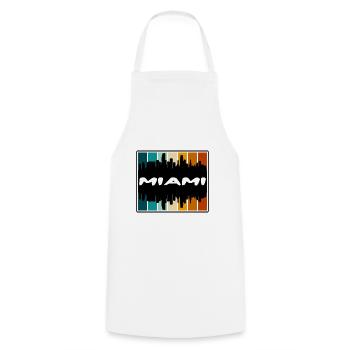 Miami Florida Usa Skyline Silhouette Travel Souven - Kochschürze - Weiß - Vorne - AI Model Male 185 dark (185cm)