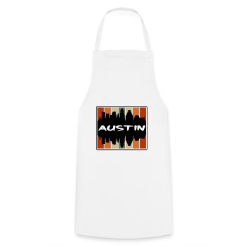 Austin Texas USA Skyline Silhouette Reise Souveni - Kochschürze - Weiß - Vorne - AI Model Male 185 dark (185cm)
