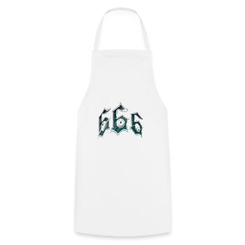 666 dark sketch art - Cooking Apron - white - Front - AI Model Male 185 dark (185cm)