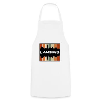 Lansing Michigan États-Unis Skyline Silhouette Voyage Sou - Tablier de cuisine - blanc - Devant - AI Model Male 185 dark (185cm)