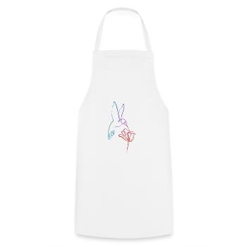 Hummingbird lining art - Cooking Apron - white - Front - AI Model Male 185 dark (185cm)