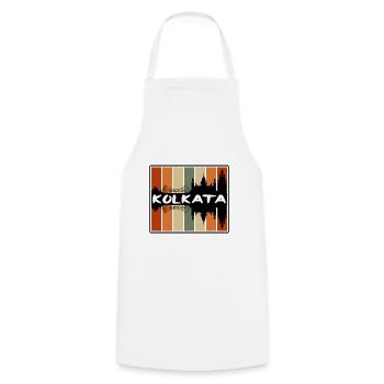 Kolkata Inde Skyline Silhouette Souvenir de voyage - Tablier de cuisine - blanc - Devant - AI Model Male 185 dark (185cm)