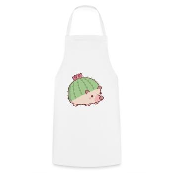 Mignon Cactus Hérisson Drôle - Tablier de cuisine - blanc - Devant - AI Model Male 185 dark (185cm)