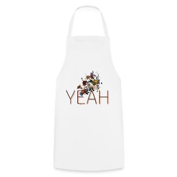 Yes, Flowers, Flower Shop, Bloom,Wonderful,Paradise - Cooking Apron - white - Front - AI Model Male 185 dark (185cm)
