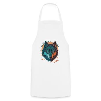 Design étonnant d’un loup - Tablier de cuisine - blanc - Devant - AI Model Male 185 dark (185cm)