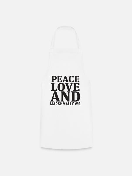 Peace Love And Marshmallows - Kochschürze - Weiß