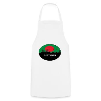 Chittagong Bangladesch Flaggen-Skyline-Schattenbild Trav - Kochschürze - Weiß - Vorne - AI Model Male 185 dark (185cm)