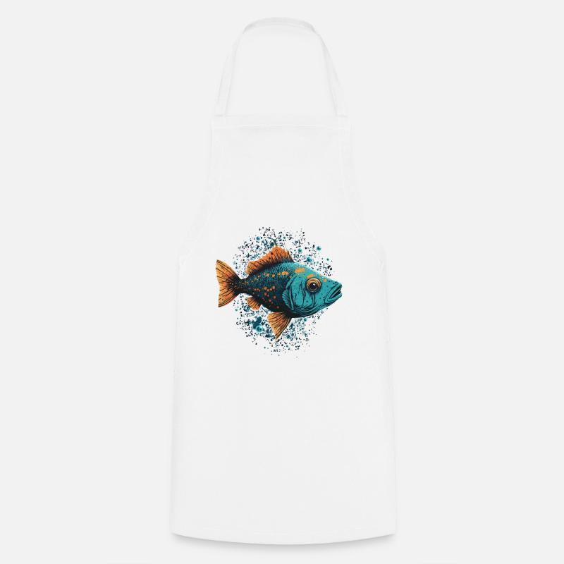Fisch Illustration - Kochschürze - Weiß