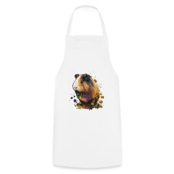 Hamster Illustration - Kochschürze - Weiß - Vorne - AI Model Male 185 dark (185cm)