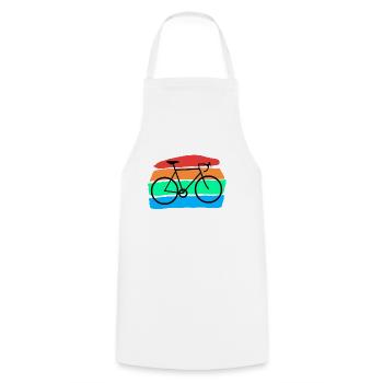 Bicyclette - Tablier de cuisine - blanc - Devant - AI Model Male 185 dark (185cm)