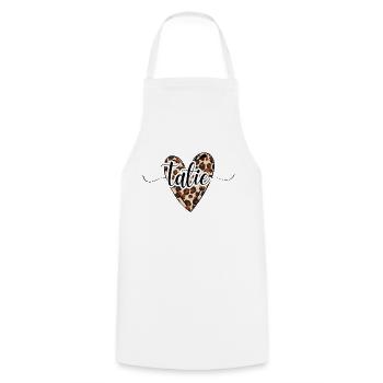 Tatie coeur léopard tendance - Tablier de cuisine - blanc - Devant - AI Model Male 185 dark (185cm)