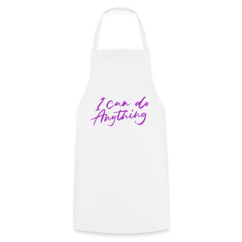 I can do anything - Cooking Apron - white - Front - AI Model Male 185 dark (185cm)