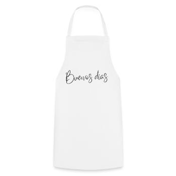 Buenos Días - Minimalistisches spanisches Textdesign - Kochschürze - Weiß - Vorne - AI Model Male 185 dark (185cm)