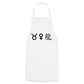Taurus Venus Dragon - Cooking Apron - white - Front - AI Model Male 185 dark (185cm)