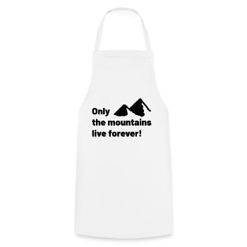 Only the mountains live forever! - Cooking Apron - white - Front - AI Model Male 185 dark (185cm)