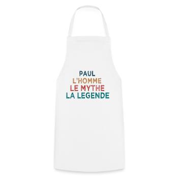 Paul la légende - Tablier de cuisine - blanc - Devant - AI Model Male 185 dark (185cm)