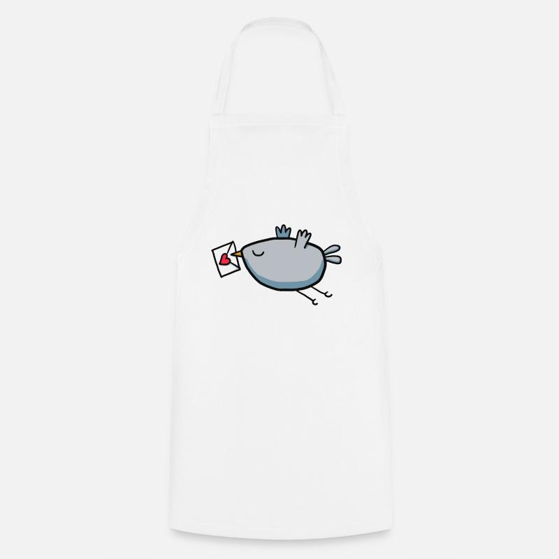 Bird with love letter - Cooking Apron - white