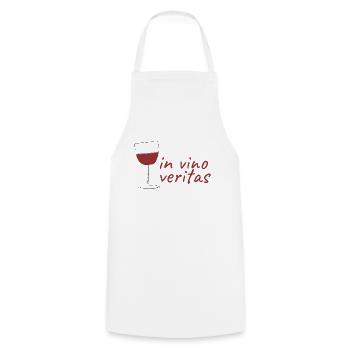 Wine enjoyment "In Vino Veritas" - Cooking Apron - white - Front - AI Model Male 185 dark (185cm)