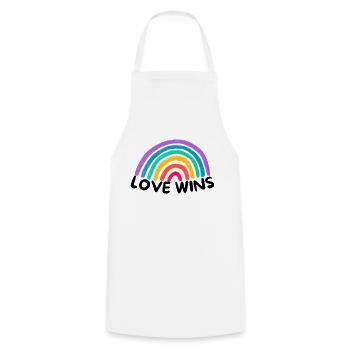 Love Graphic Love gewinnt Rainbow - Kochschürze - Weiß - Vorne - AI Model Male 185 dark (185cm)